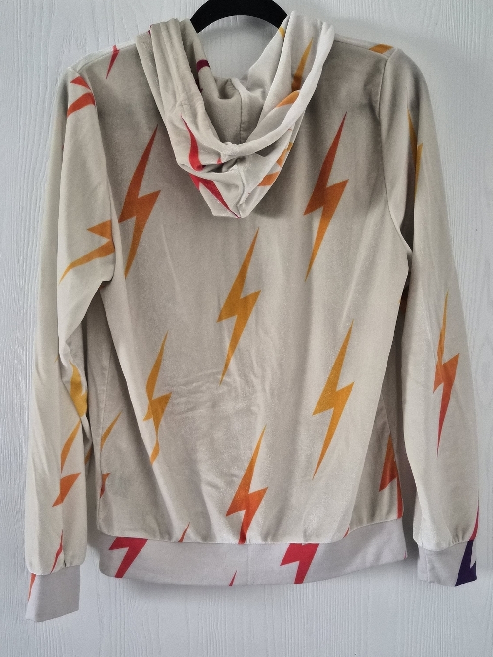 Aviation Nation Velvet Colorful Lightning Bolt Full Zip Hoodie Size Large - Picture 5 of 8